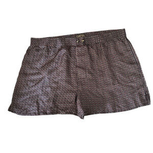 Silk Icon 100% Silk Geometric Boxers Sleep Shorts Mens Size Medium Lightweight